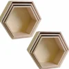 ARTEMIO - 2 blocs de 3 étagères hexagone en bois 24-30 cm