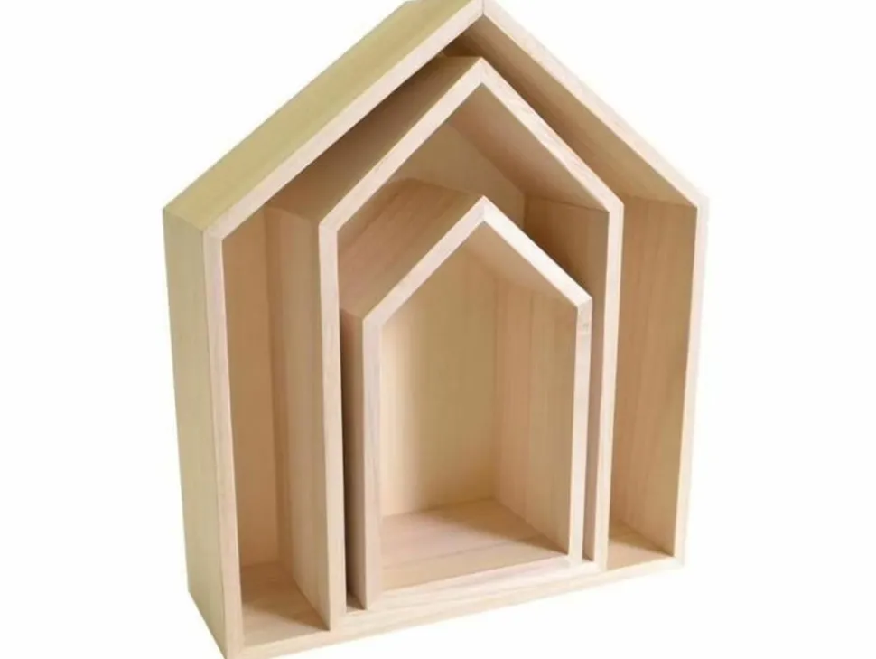 ARTEMIO - 2 blocs de 3 étagères maison en bois