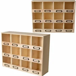 ARTEMIO - 2 casiers de rangement en bois 12 emplacements
