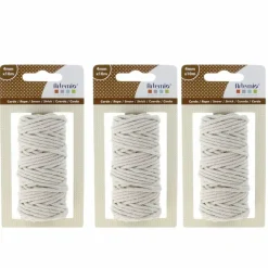 ARTEMIO - 3 ficelles en coton pour macramé 10 m - beige