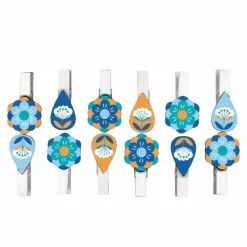 ARTEMIO - 12 mini pinces à linge motifs floraux