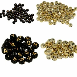 ARTEMIO - 600 perles alphabet noir/ doré