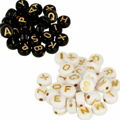 ARTEMIO - 600 perles alphabet blanc/ noir