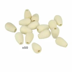 ARTEMIO - 50 perles en bois gouttes 18 x 12 mm