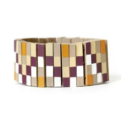 ARTEMIO - 10 perles en bois rectangles 30 x 6,5 mm