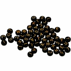 ARTEMIO - 300 perles noires alphabet