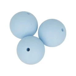 ARTEMIO - 3 perles silicone rondes - 15 mm - bleu pastel