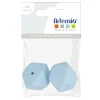 ARTEMIO - 2 perles silicone hexagonales - 17 mm - bleu pastel