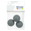 ARTEMIO - 3 perles silicone rondes - 15 mm - gris