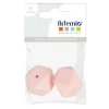 ARTEMIO - 2 perles silicone hexagonales - 17 mm - rose poudré