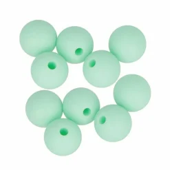 ARTEMIO - 10 perles silicone rondes 10 mm - vert d'eau
