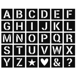 ARTEMIO - 30 pochoirs 6 x 6 cm - alphabet