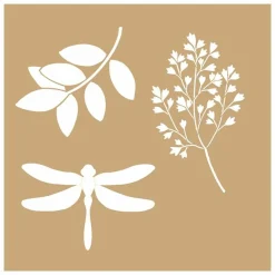 ARTEMIO - 2 pochoirs kraft ginkgo biloba et nature 20 x 20 cm