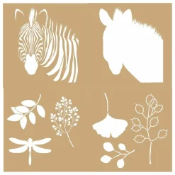 ARTEMIO - 4 pochoirs kraft 20 x 20 cm - savane