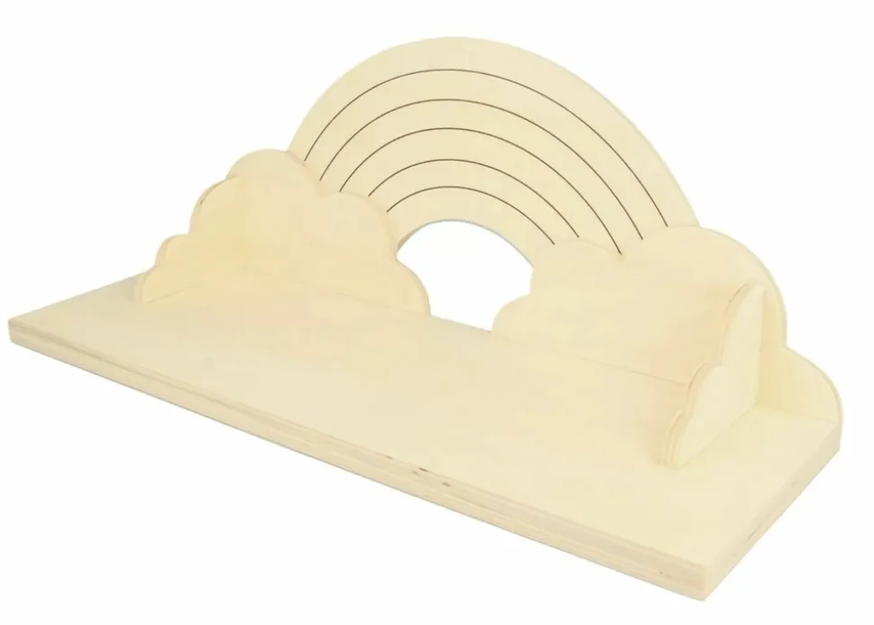 ARTEMIO - 2 étagères en bois arc-en-ciel 40 cm