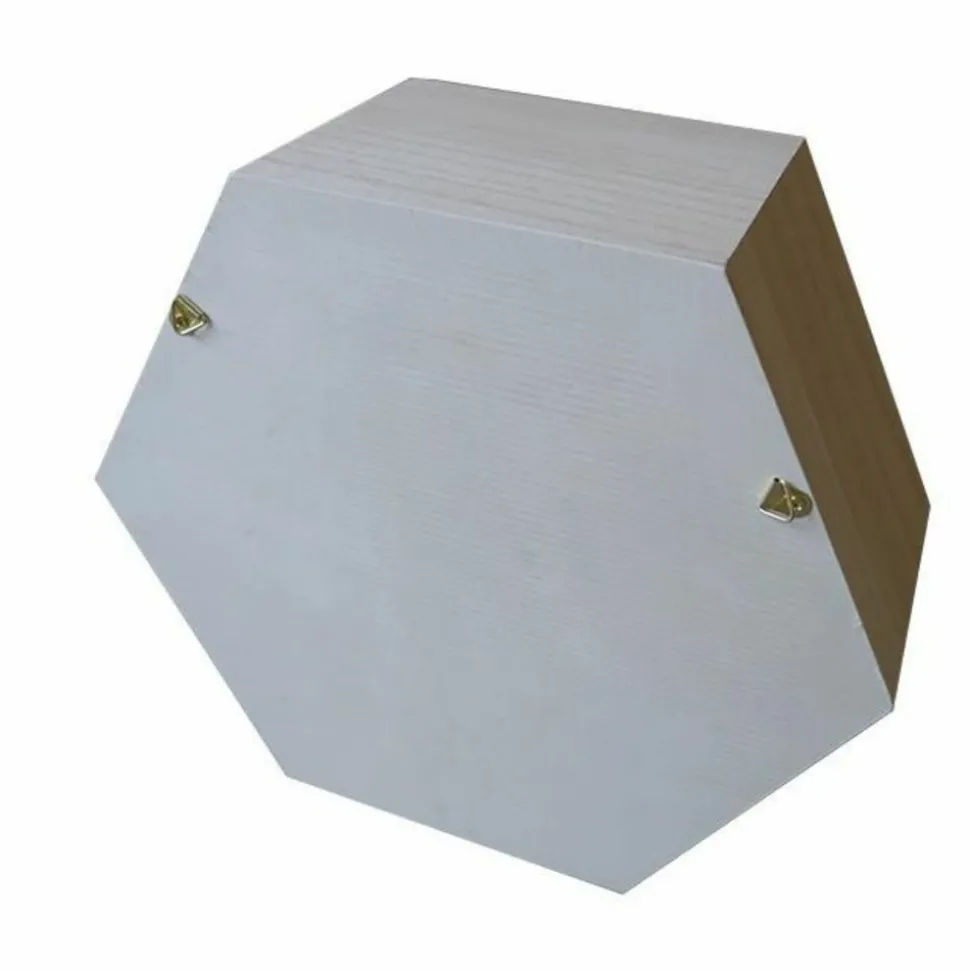 ARTEMIO - 6 étagères hexagones en bois 27 x 23,5 x 10 cm