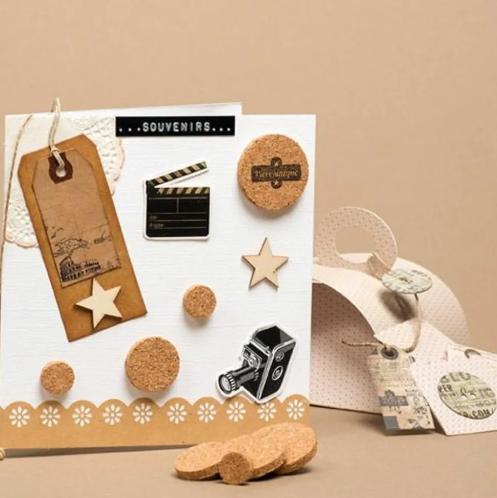 ARTEMIO - 250 étiquettes kraft 9 x 4 cm avec fil métallique