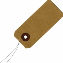 ARTEMIO - 200 étiquettes kraft 9 x 4 cm avec fil métallique