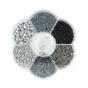 ARTEMIO - Assortiment de perles en plastique noir - 130 g