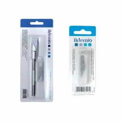 ARTEMIO - Couteau d'art avec poignée en relief + 8 lames