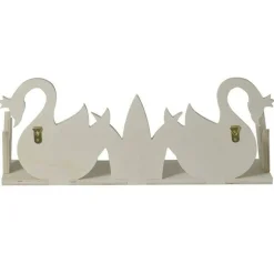ARTEMIO - Etagère en bois 2 cygnes à customiser 40 x 16 cm