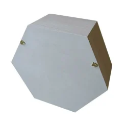 ARTEMIO - Etagère hexagone en bois 24 x 21 x 10 cm