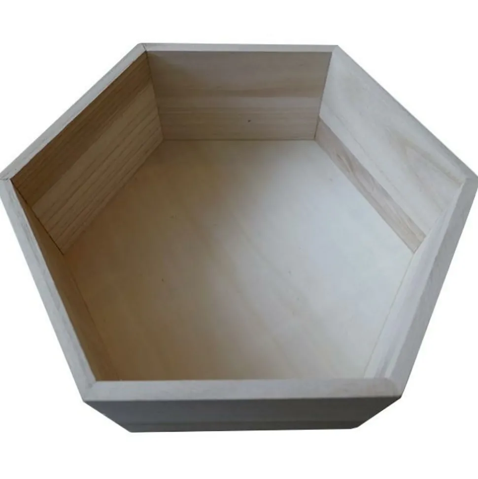 ARTEMIO - Etagère hexagone en bois 30 x 26,5 x 10 cm