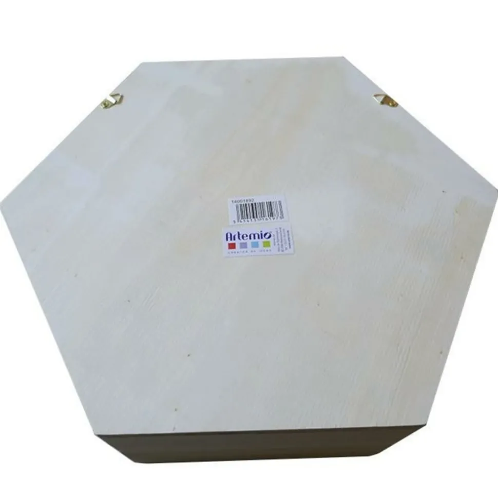 ARTEMIO - Etagère hexagone en bois 30 x 26,5 x 10 cm