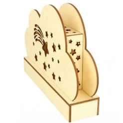 ARTEMIO - Lampe nuage en bois à décorer 25 x 13,7 cm