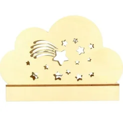 ARTEMIO - Lampe nuage en bois à décorer 25 x 13,7 cm