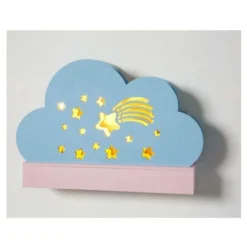 ARTEMIO - Lampe nuage en bois à décorer 25 x 13,7 cm
