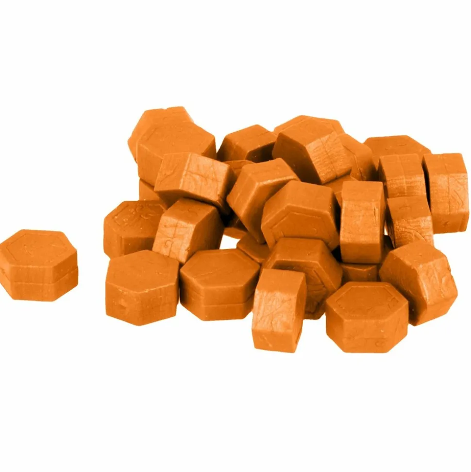 ARTEMIO - Perles de cire hexagonales - rouge + orange