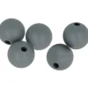 ARTEMIO - Perles en silicone ronde 10mm gris - 5 pièces