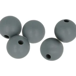 ARTEMIO - Perles en silicone ronde 10mm gris - 5 pièces