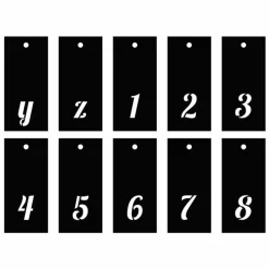 ARTEMIO - Pochoirs alphabet 70 motifs - lettre cursives & chiffres