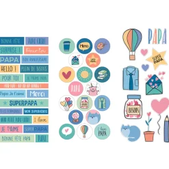 ARTEMIO - Stickers de décoration Papa pour la fête des pères x3 feuilles