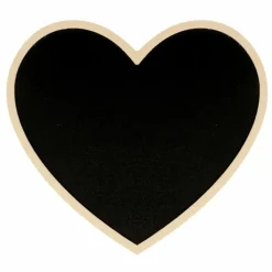 ARTEMIO - Tableau noir coeur avec bordure bois 15 x 13,5 x 0,5 cm