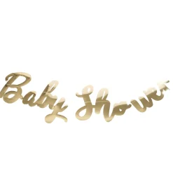 ARTYFETES FACTORY - Guirlande "Baby Shower" or et métal - 100cm