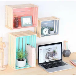 ASTIGARRAGA - Caisse de rangement en pin massif 36 x 25 x 17 cm