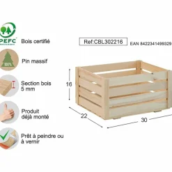 ASTIGARRAGA - Caisse de rangement en pin massif home box moyenne