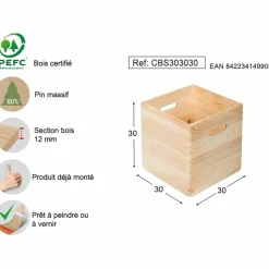 ASTIGARRAGA - Caisse en pin massif 30 cm dinamic