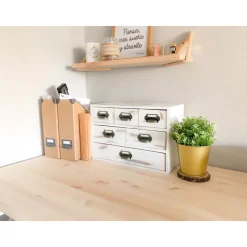 ASTIGARRAGA - Mini rangement bloc en pin brut ave tiroirs 6 tiroirs m1