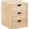 ASTIGARRAGA - Mini rangement bloc en pin brut avec tiroirs 3 tiroirs