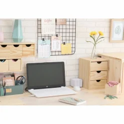 ASTIGARRAGA - Mini rangement bloc en pin brut avec tiroirs 3 tiroirs