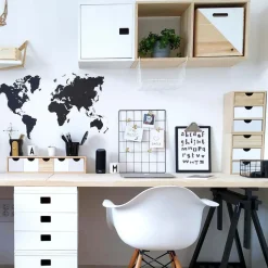 ASTIGARRAGA - Mini rangement bloc en pin brut avec tiroirs 3 tiroirs