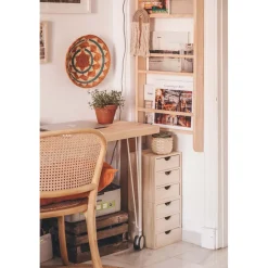 ASTIGARRAGA - Mini rangement bloc en pin brut avec tiroirs 3 tiroirs