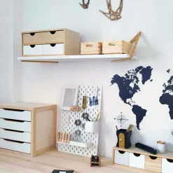 ASTIGARRAGA - Mini rangement bloc en pin brut avec tiroirs 4 tiroirs