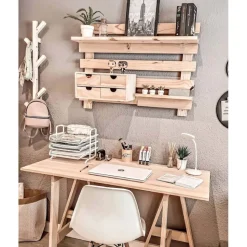 ASTIGARRAGA - Mini rangement bloc en pin brut avec tiroirs 4 tiroirs