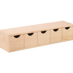 ASTIGARRAGA - Mini rangement bloc en pin brut avec tiroirs 5 tiroirs