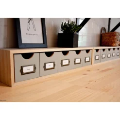 ASTIGARRAGA - Mini rangement bloc en pin brut avec tiroirs 5 tiroirs